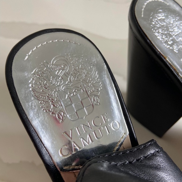 VINCE CAMUTO leather kitten open toe booties mob wife GRADUATION PARTY WEDDING - Picture 5 of 10